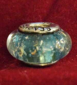 Seachelle Designs Sterling Silver 925 Murano Glass Charm Bead Blue Green
